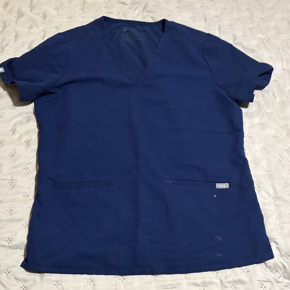 Figs Navy Blue Women's Short Sleeve Top